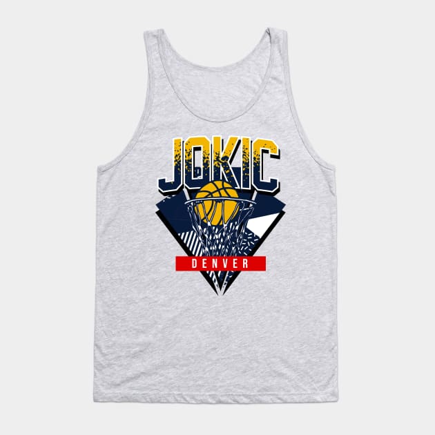 Jokic Retro Denver Basketball Throwback Tank Top by funandgames